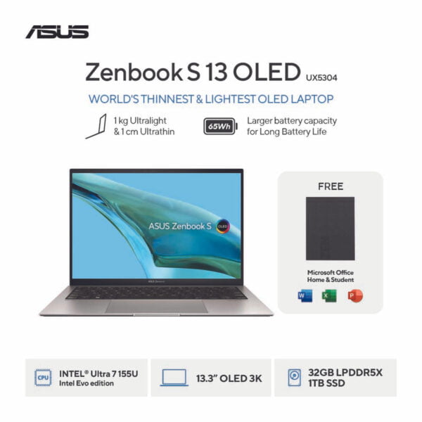 ASUS Zenbook S 13 OLED UX5304MA-OLEDS712 - Basalt Grey