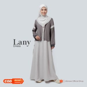 JILBRAVE Lany Dress Gamis Wanita Model Rok Cargo Boyish Style dengan Outer Menyatu